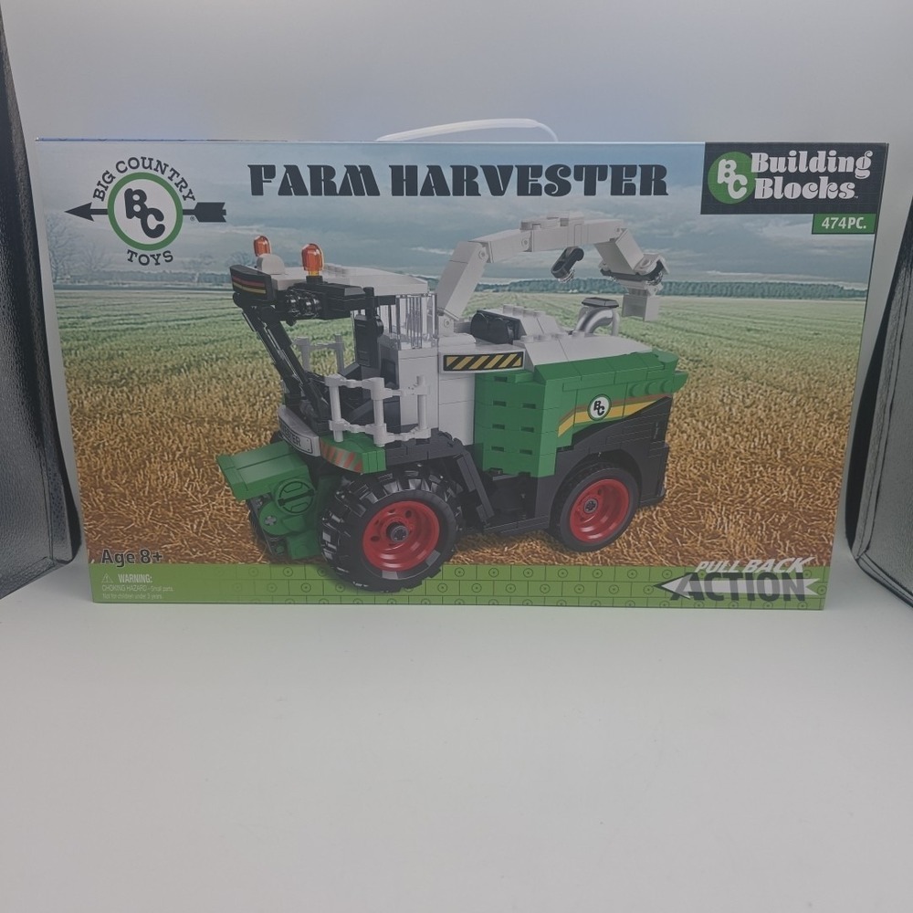 Big Country Toys Farm Harvester Combine Truck Building Blocks  Pull Back Action